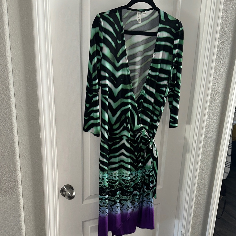 Fun Zebra Snake 3/4 Sleeve Dress